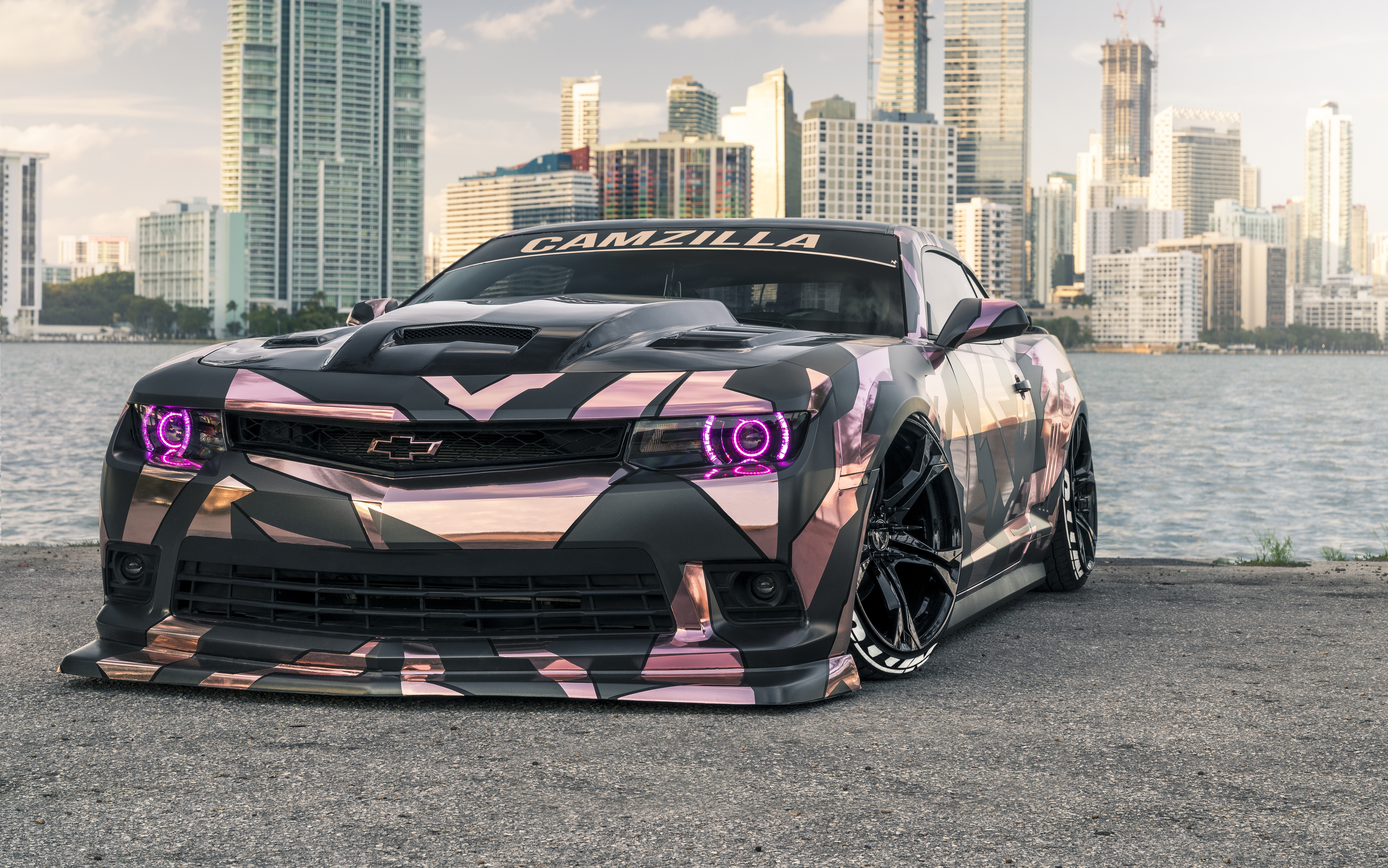 Blue Chrome wrapped Audi